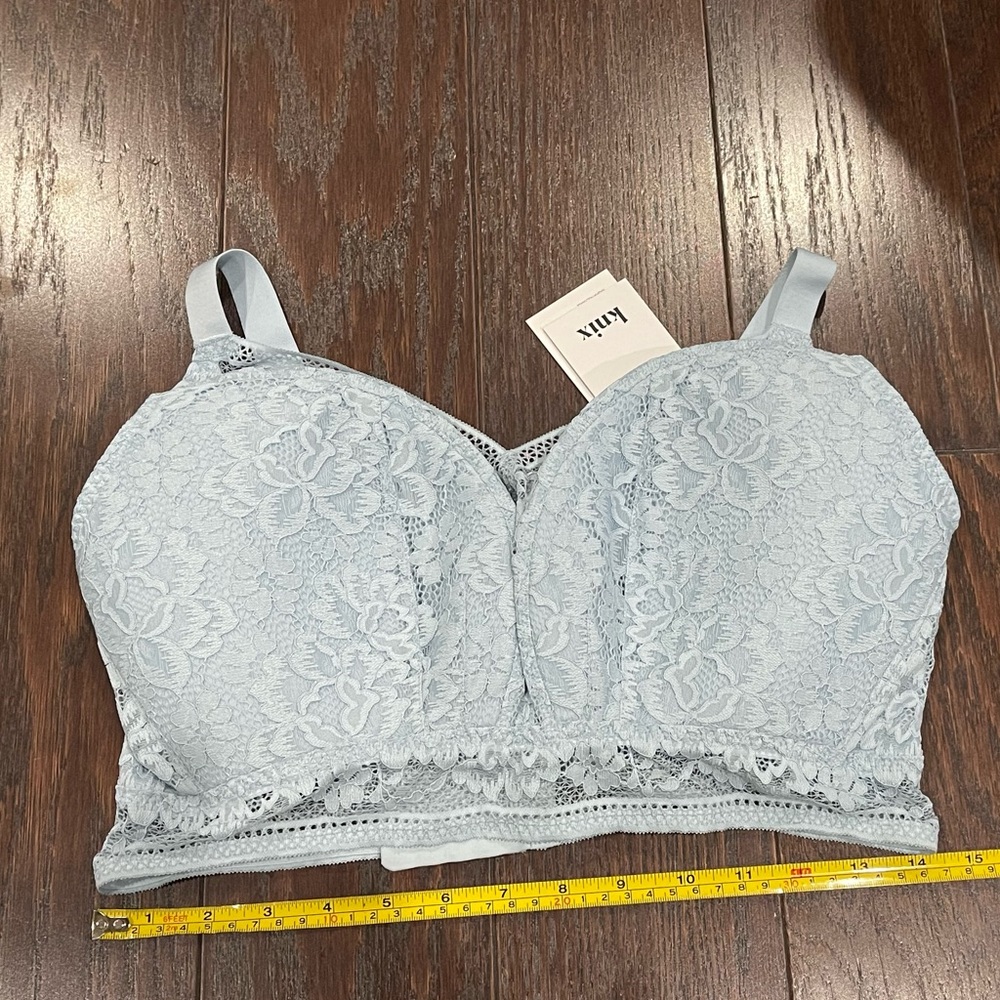 Knix Wireless Longline Lace Bustier Endless Sky Size XXL++ NEW